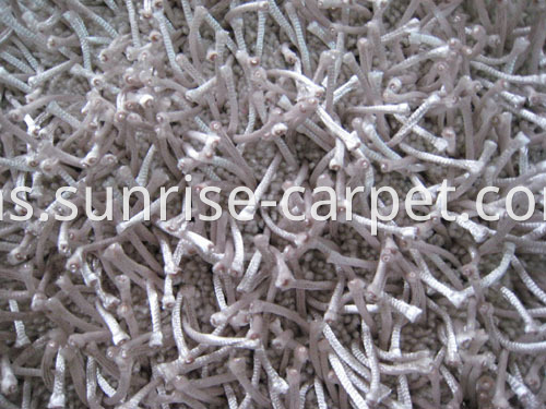 closeup of ployester shaggy carpet